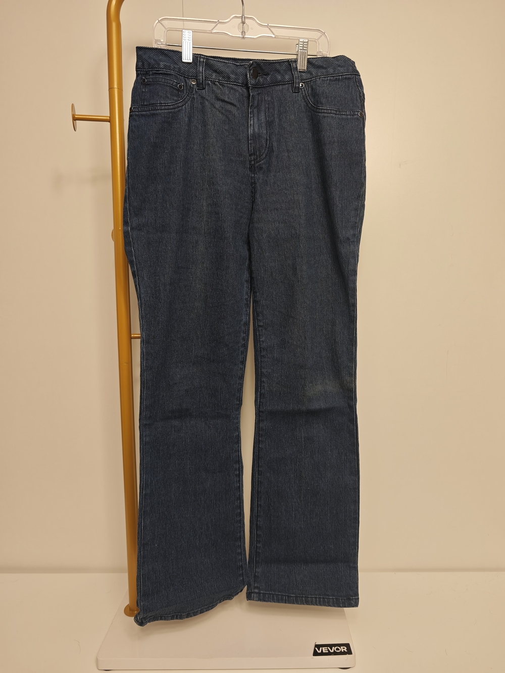 Diane Gilman Straight Leg Jeans in Dark Blue Denim